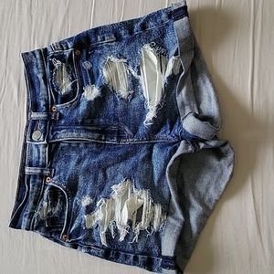 American Eagle Distressed Jean Mom Shorts